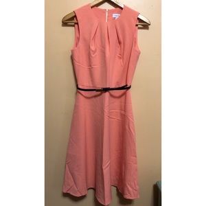 Calvin Klein Midi Dress (w/belt, Peach)